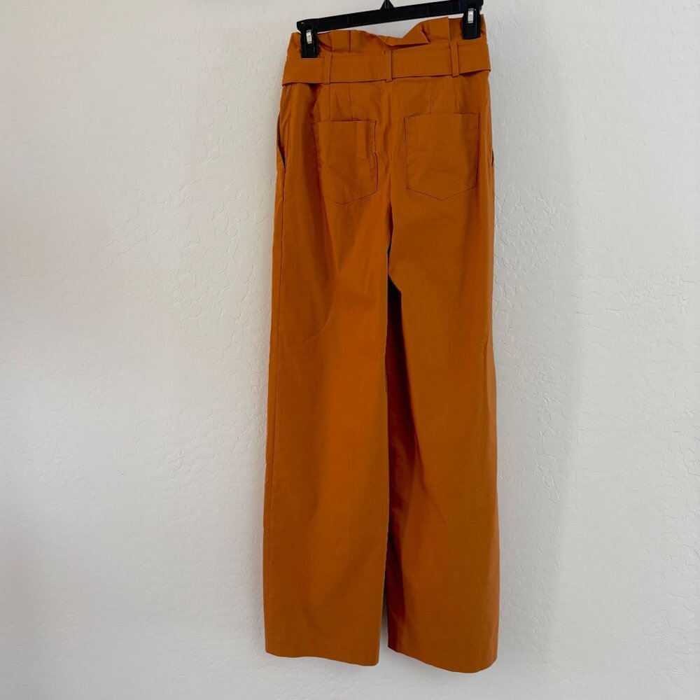 Express Belted Wide Leg Pants in Mustard - Picture 2 of 11